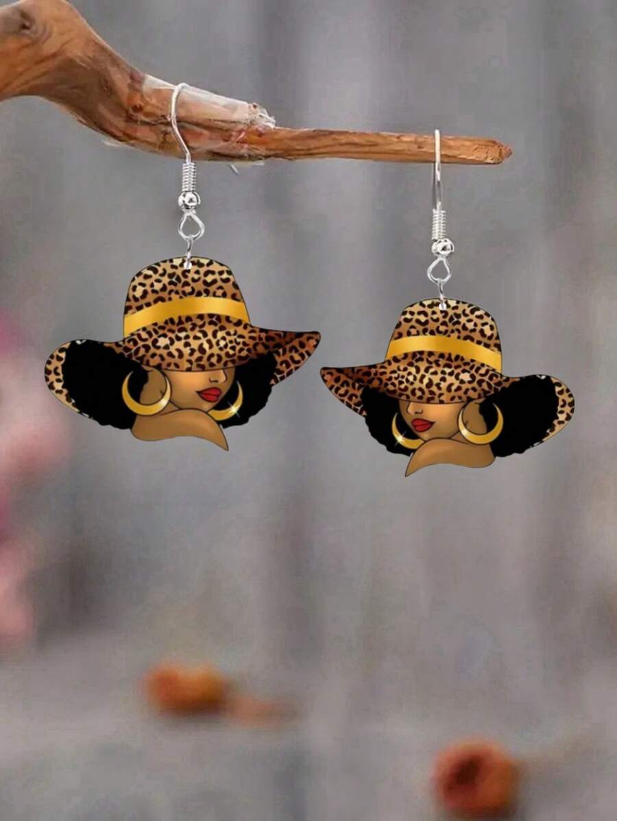 Elegant & Sexy Pendant Earrings – Acrylic Print Design ✨