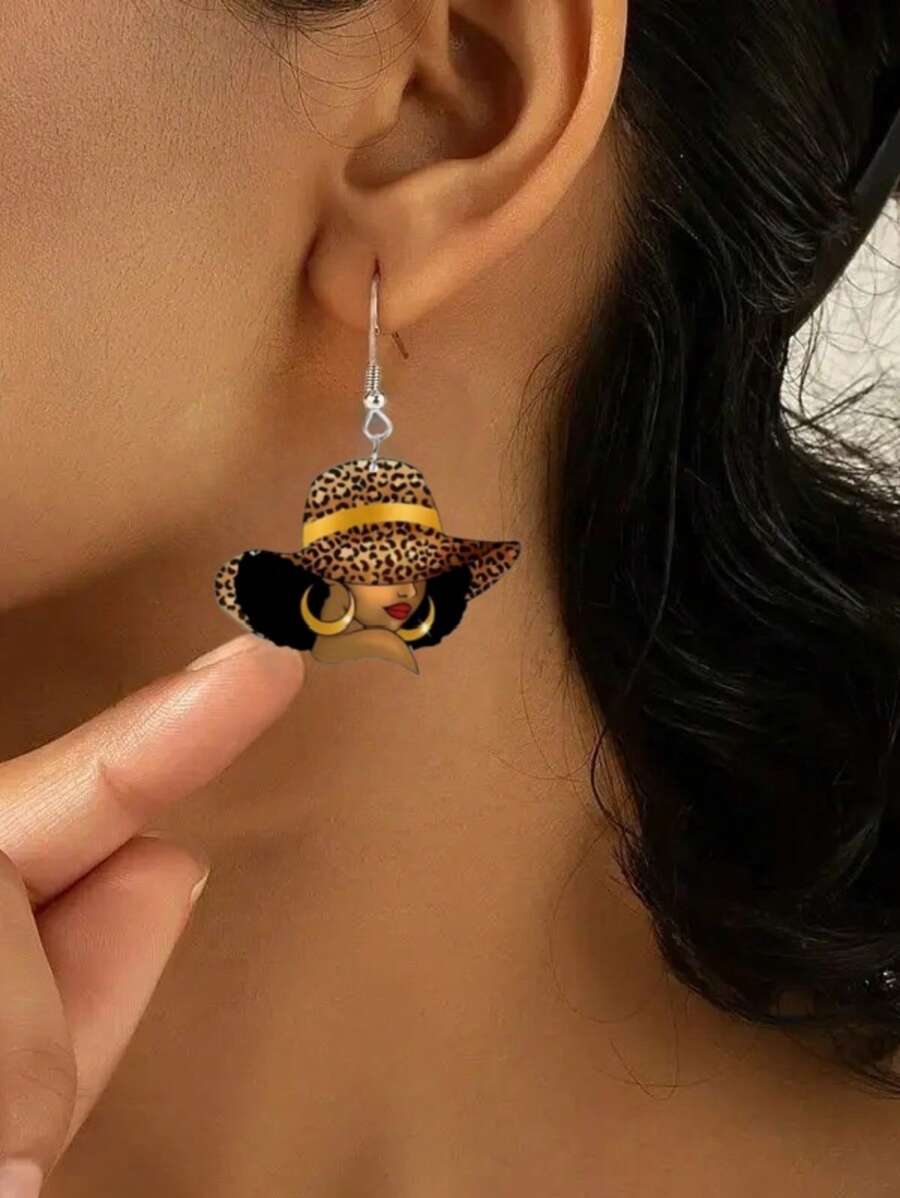 Elegant & Sexy Pendant Earrings – Acrylic Print Design ✨