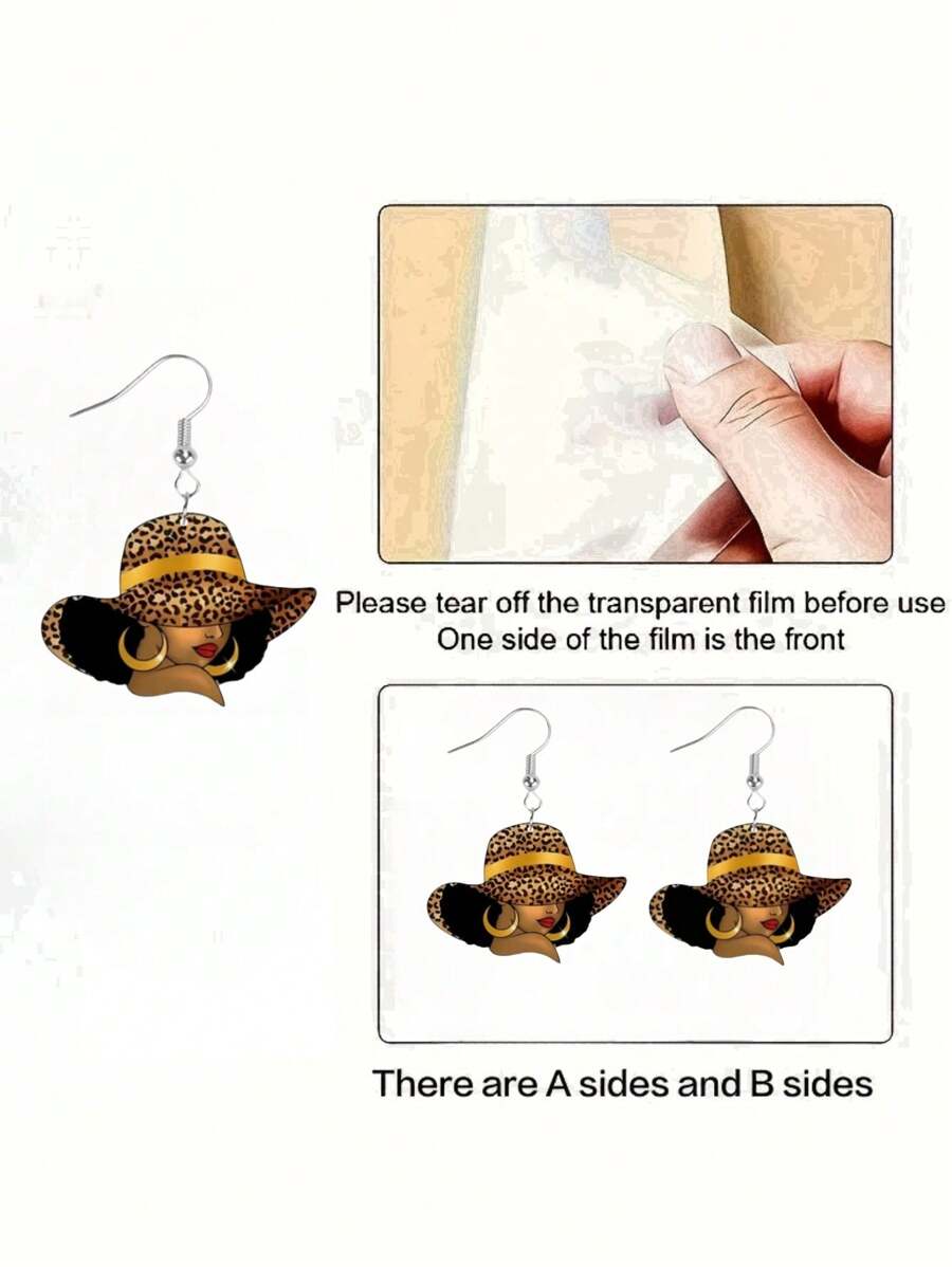 Elegant & Sexy Pendant Earrings – Acrylic Print Design ✨