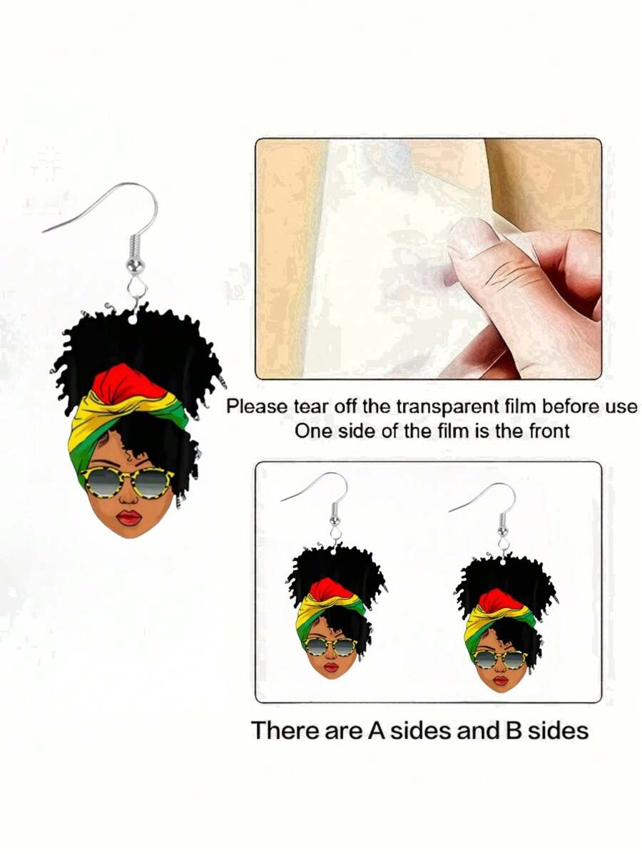 Elegant & Sexy Pendant Earrings – Acrylic Print Design ✨