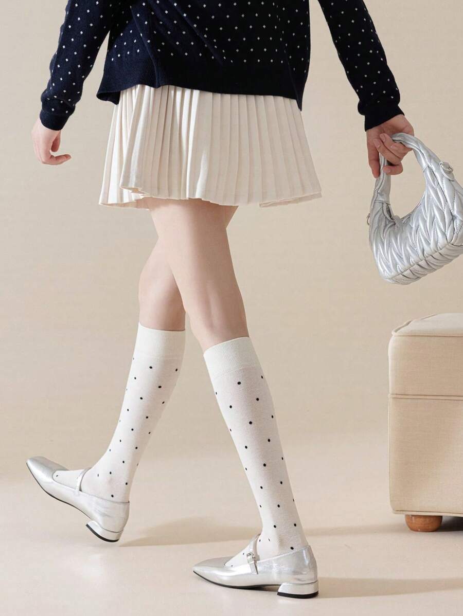 6 Pairs Women’s Plain Color Thigh-High Socks – Minimalist Japanese School Style