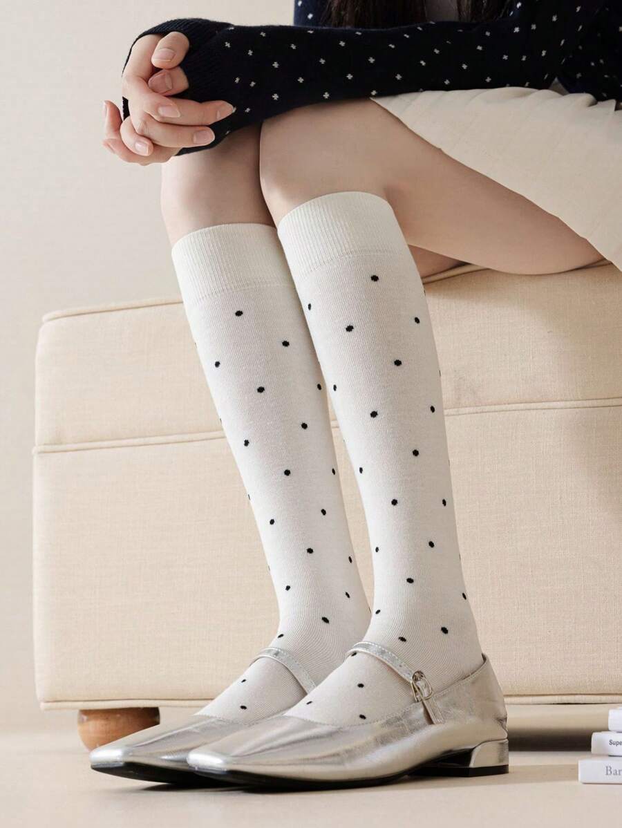 6 Pairs Women’s Plain Color Thigh-High Socks – Minimalist Japanese School Style
