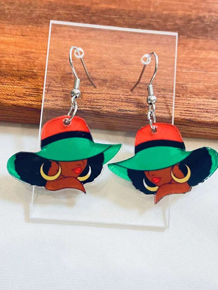 Elegant & Sexy Pendant Earrings – Acrylic Print Design ✨