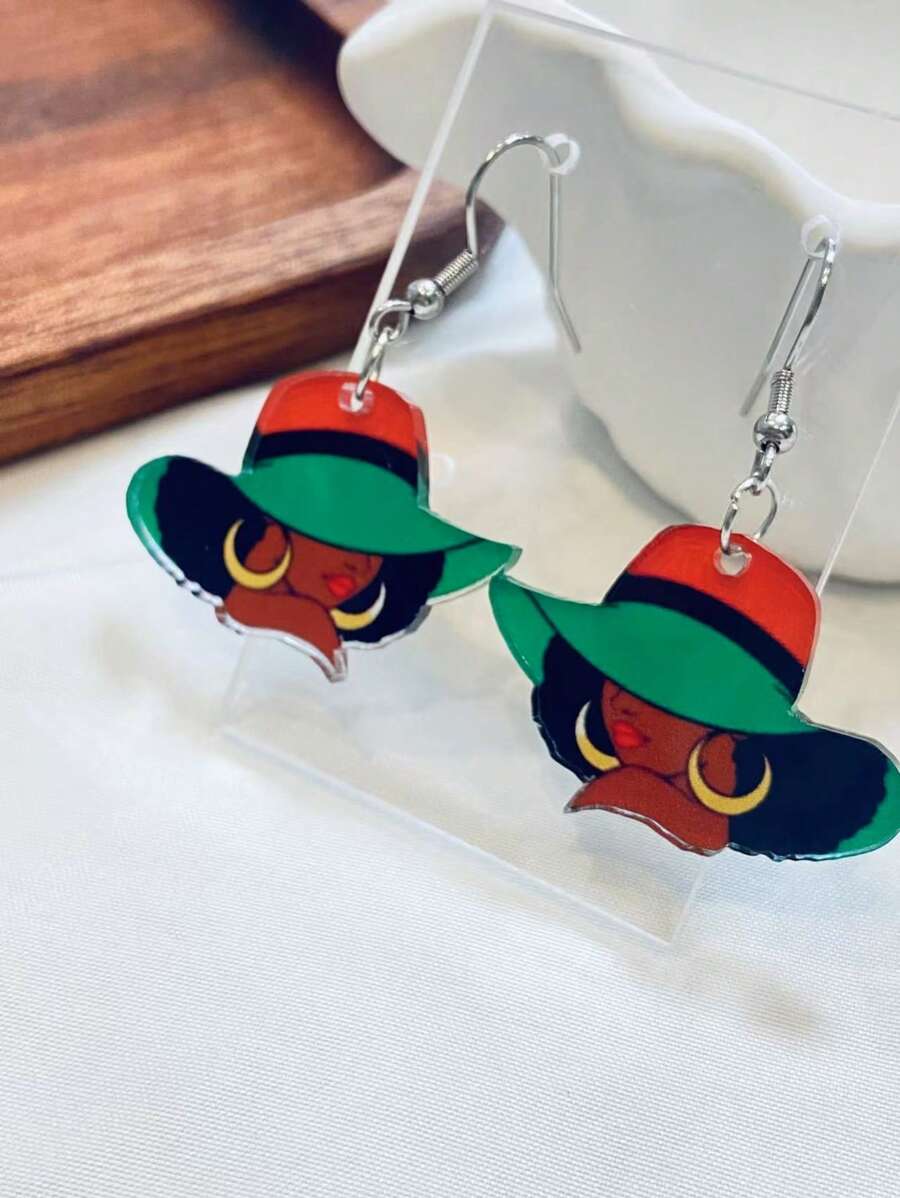 Elegant & Sexy Pendant Earrings – Acrylic Print Design ✨