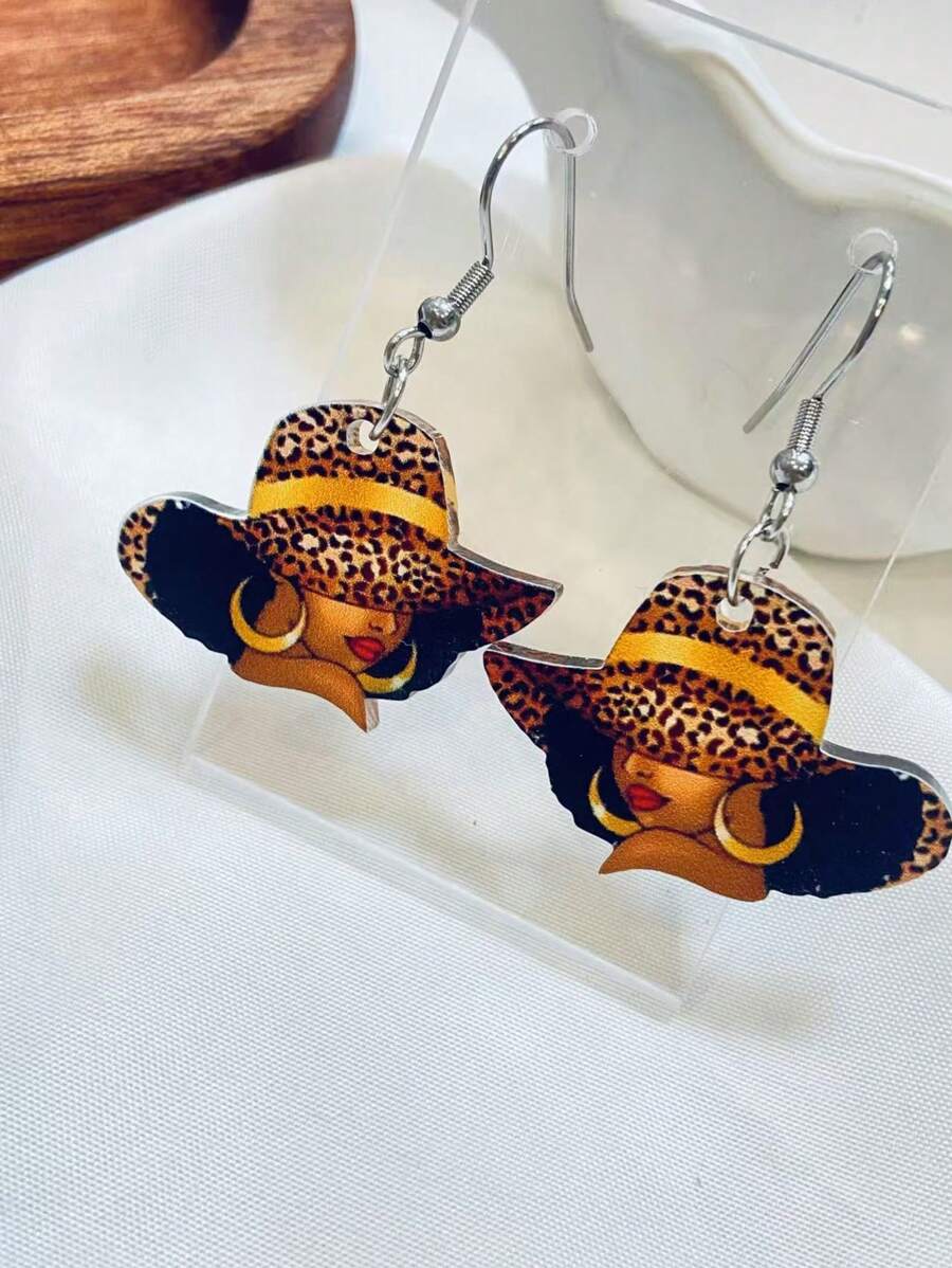 Elegant & Sexy Pendant Earrings – Acrylic Print Design ✨