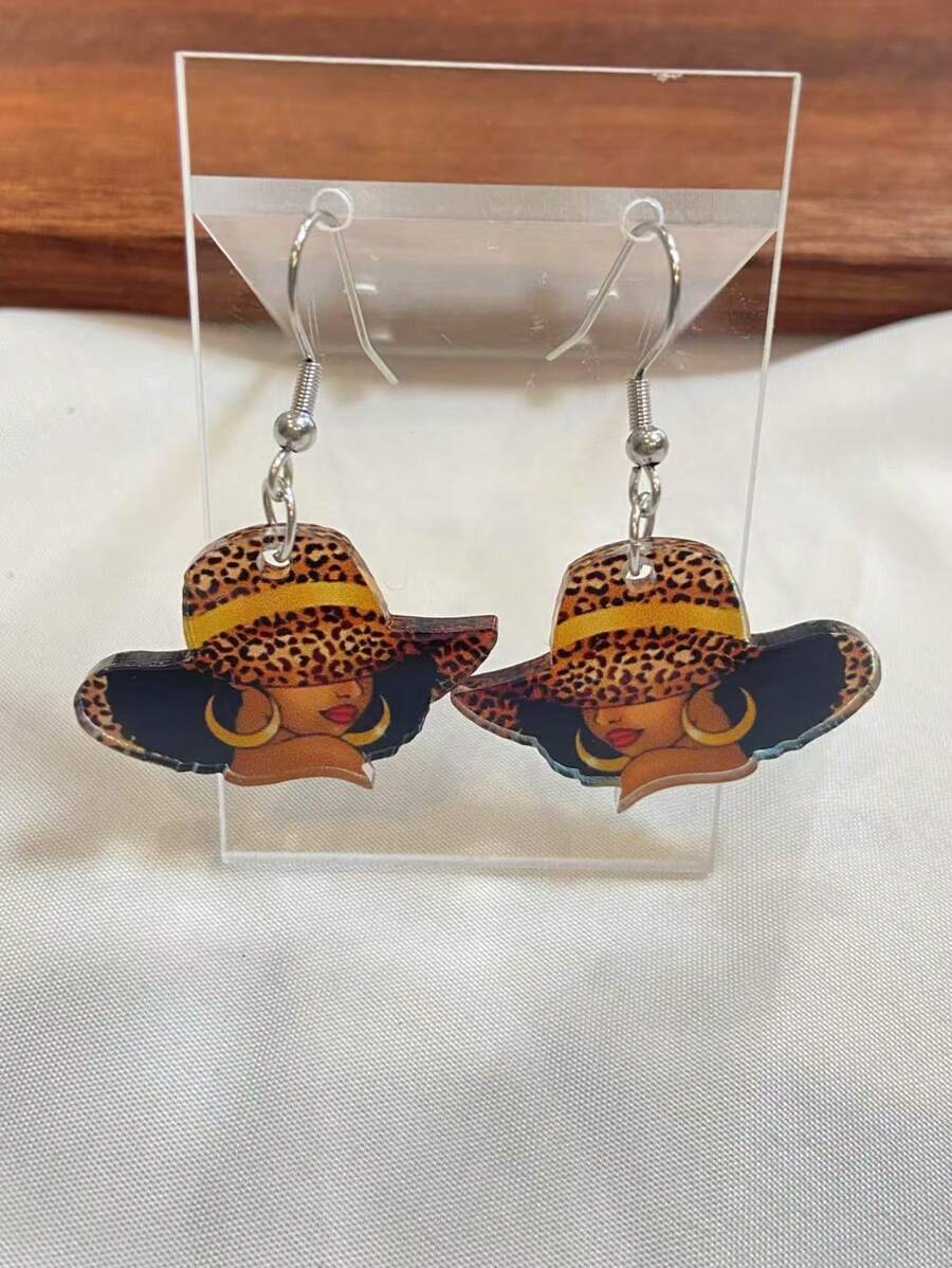 Elegant & Sexy Pendant Earrings – Acrylic Print Design ✨