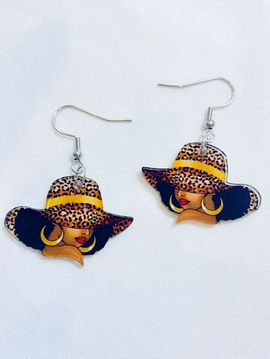 Elegant & Sexy Pendant Earrings – Acrylic Print Design ✨