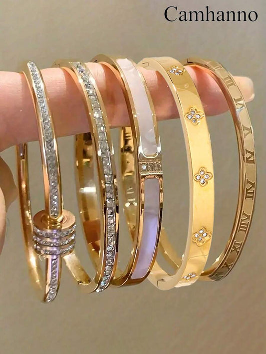 Camhanno Personalized Multi-Color Stainless Steel Bracelet Set