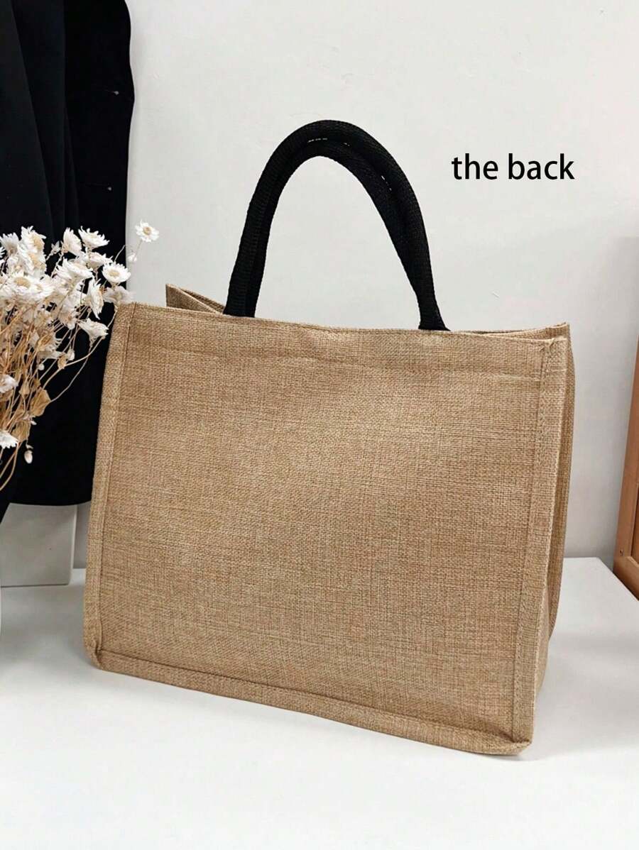 Queen Cartoon Character Printed Tote Bag Set – “Blessing” Letter Design