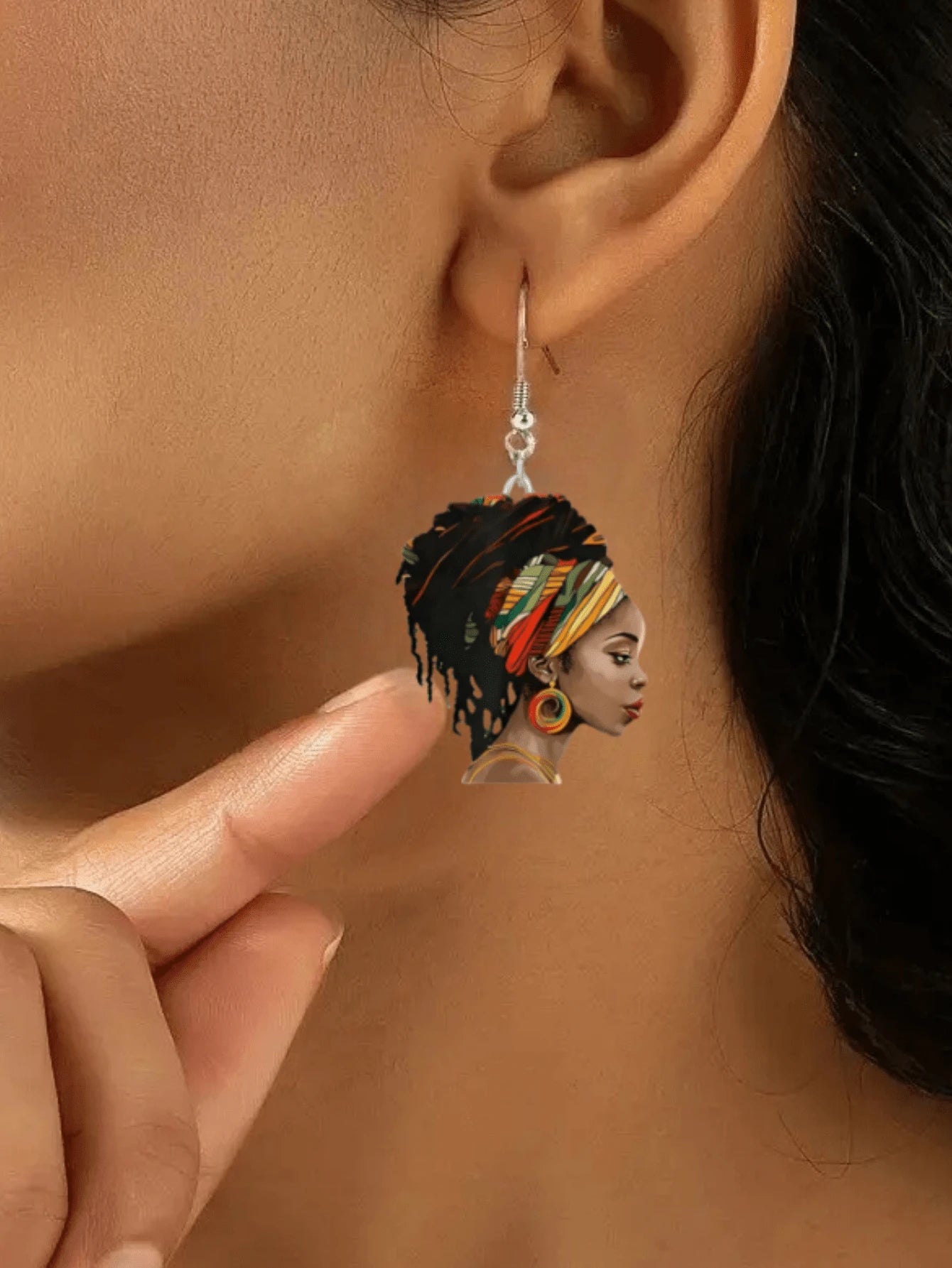 Elegant & Sexy Pendant Earrings – Acrylic Print Design ✨