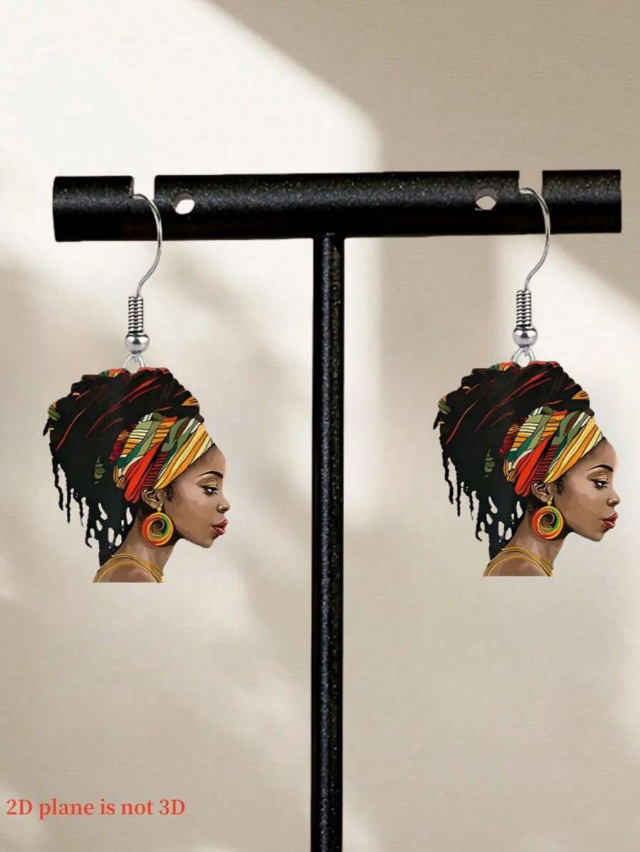 Elegant & Sexy Pendant Earrings – Acrylic Print Design ✨