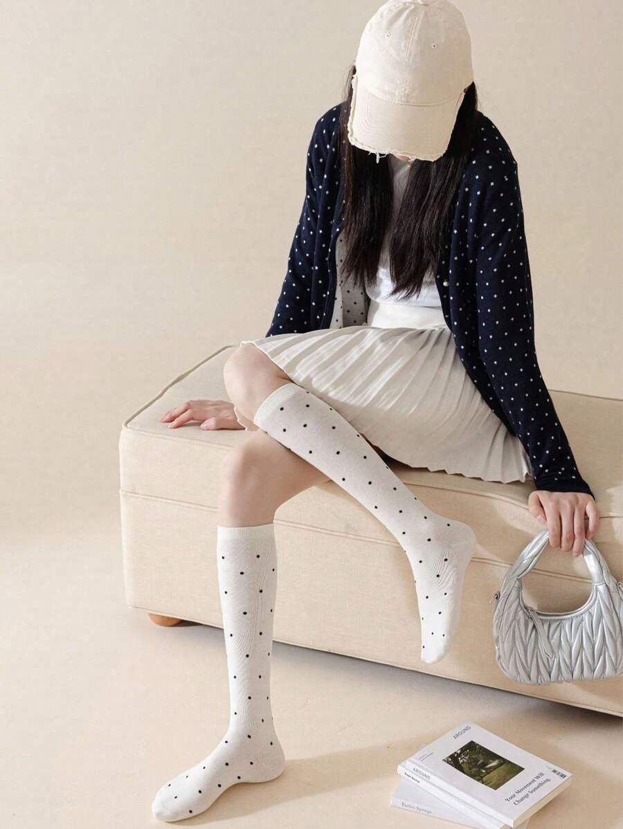6 Pairs Women’s Plain Color Thigh-High Socks – Minimalist Japanese School Style