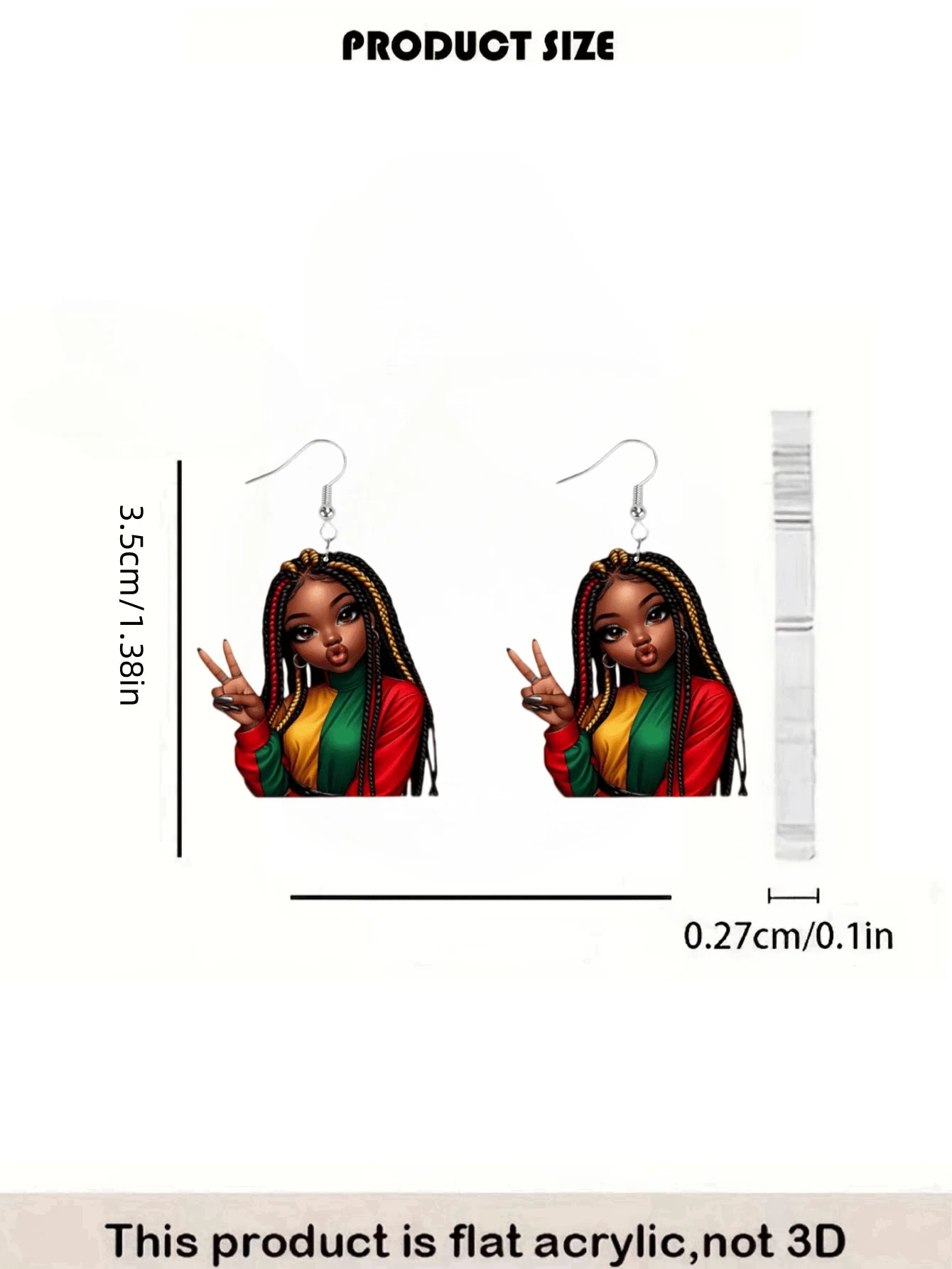 Elegant & Sexy Pendant Earrings – Acrylic Print Design ✨