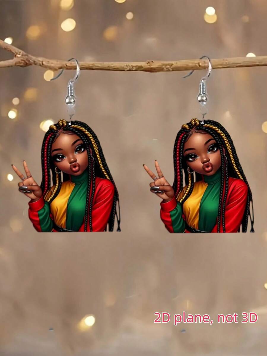 Elegant & Sexy Pendant Earrings – Acrylic Print Design ✨