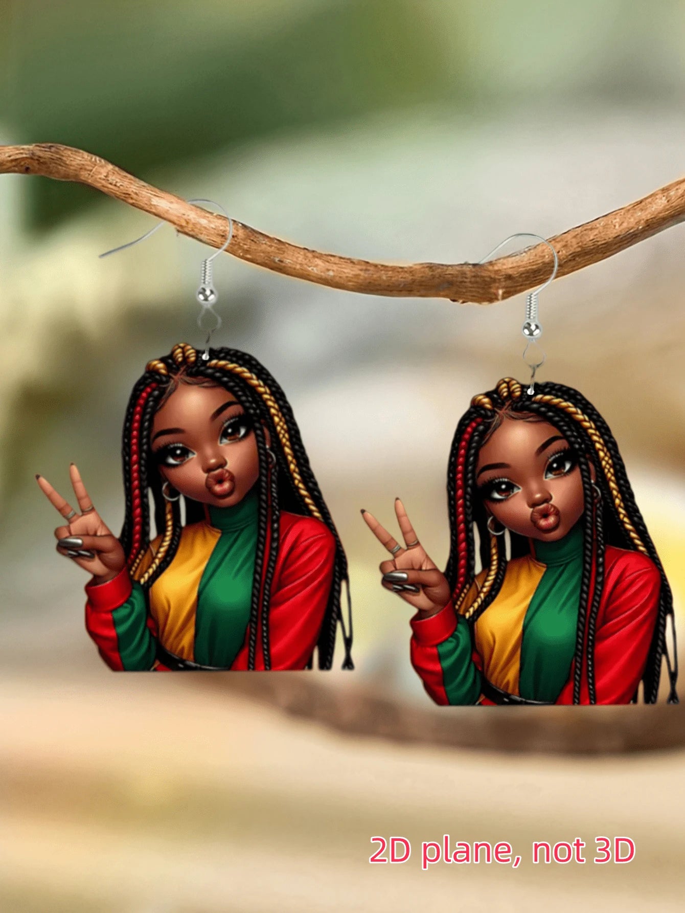 Elegant & Sexy Pendant Earrings – Acrylic Print Design ✨