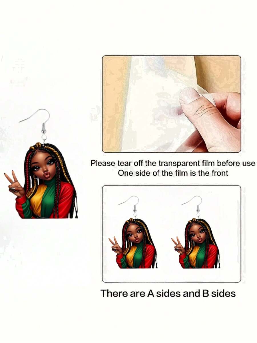 Elegant & Sexy Pendant Earrings – Acrylic Print Design ✨