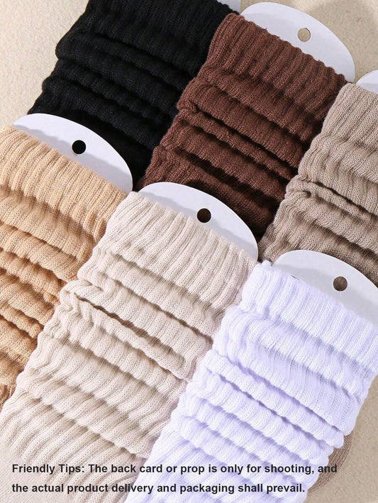 Women’s Slouch Knit Socks – Fall & Winter Crew Socks (1/3/6 Pairs)