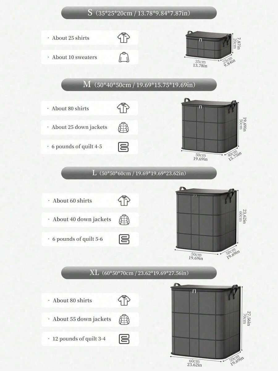 1PC Black Storage Bag – Thickened Large-Capacity Wardrobe Organizer