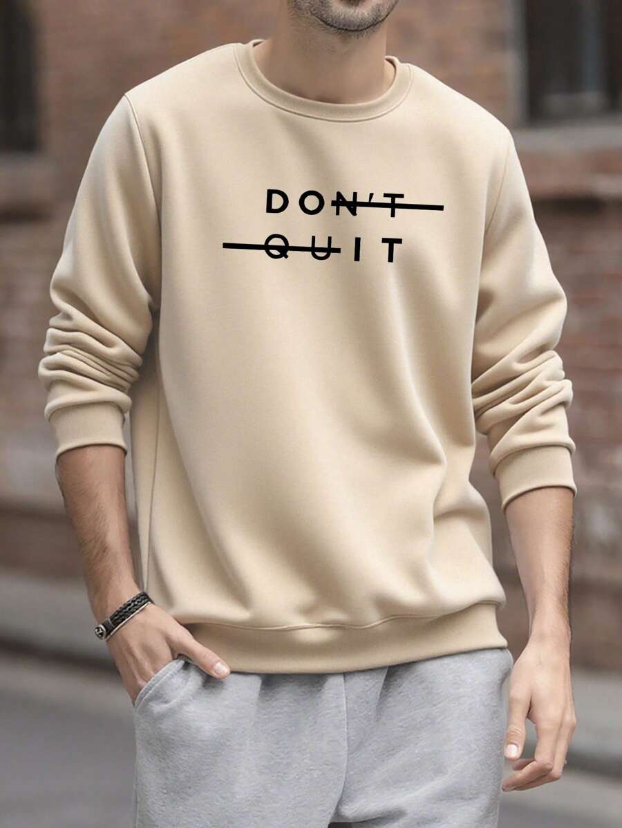 Men's Casual Versatile Printed Element Crew Neck Sweatshirt