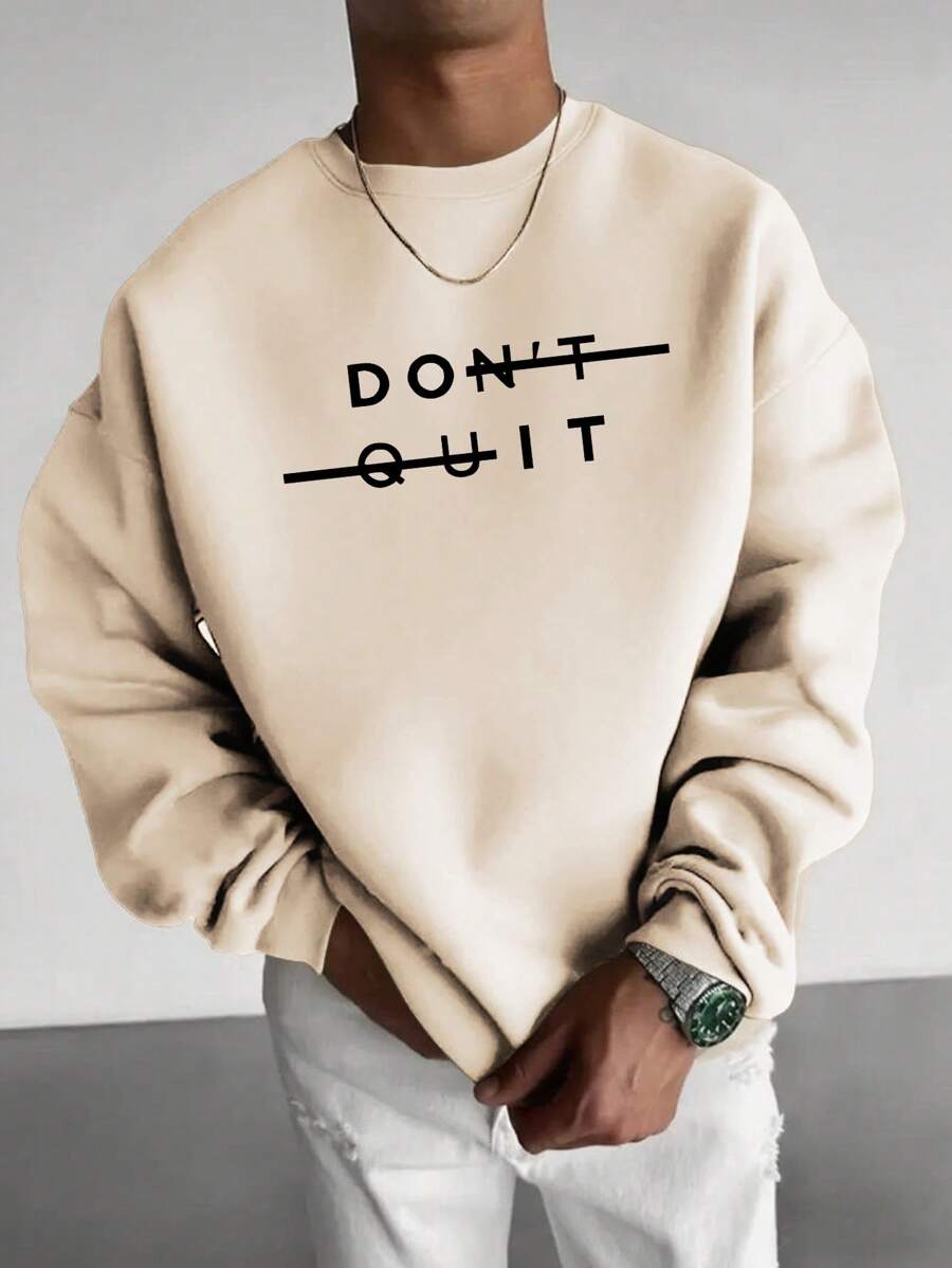 Men's Casual Versatile Printed Element Crew Neck Sweatshirt