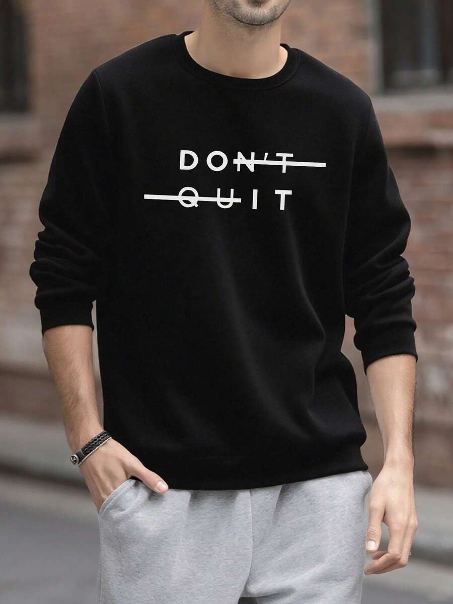 Men's Casual Versatile Printed Element Crew Neck Sweatshirt