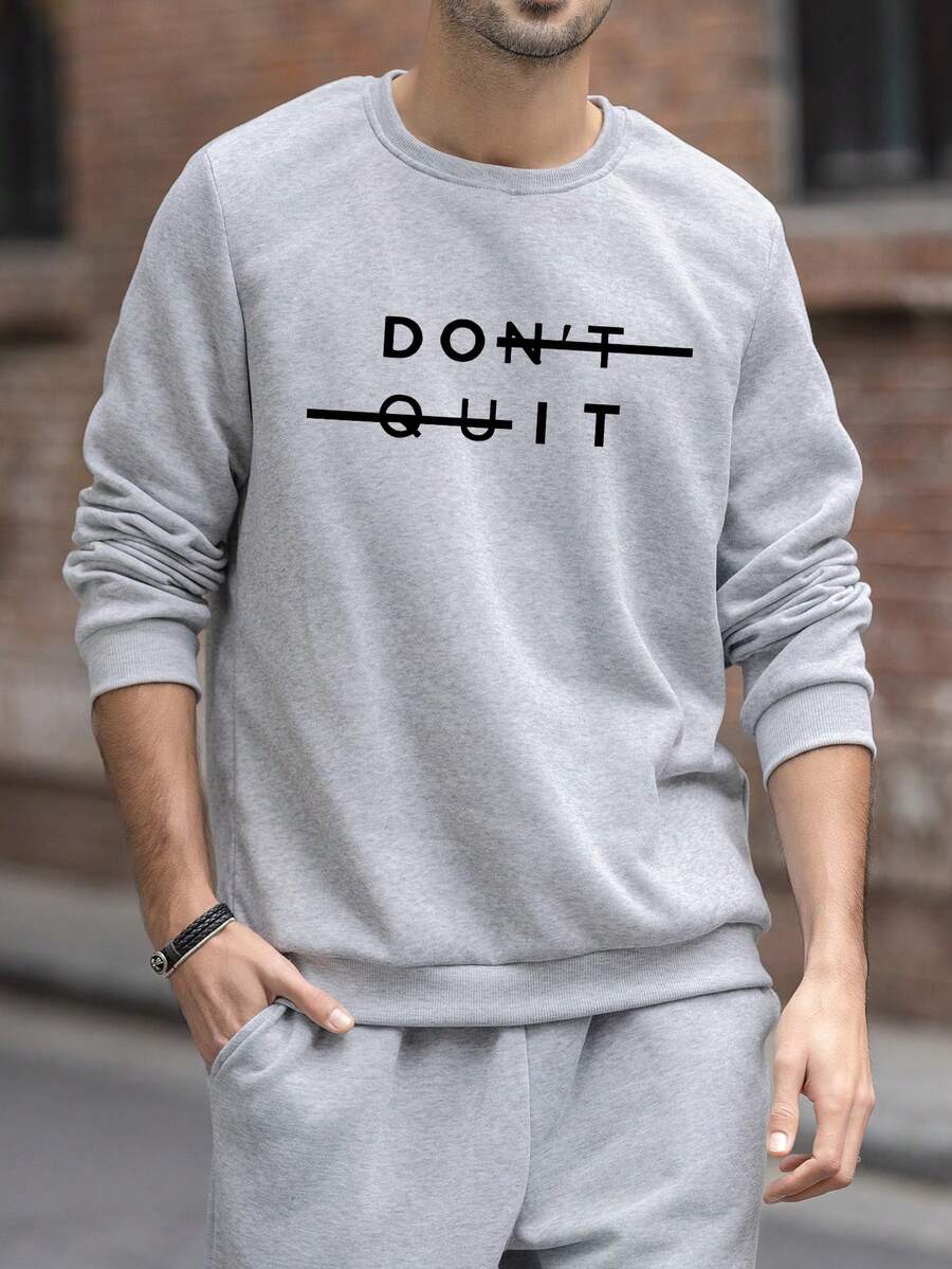 Men's Casual Versatile Printed Element Crew Neck Sweatshirt