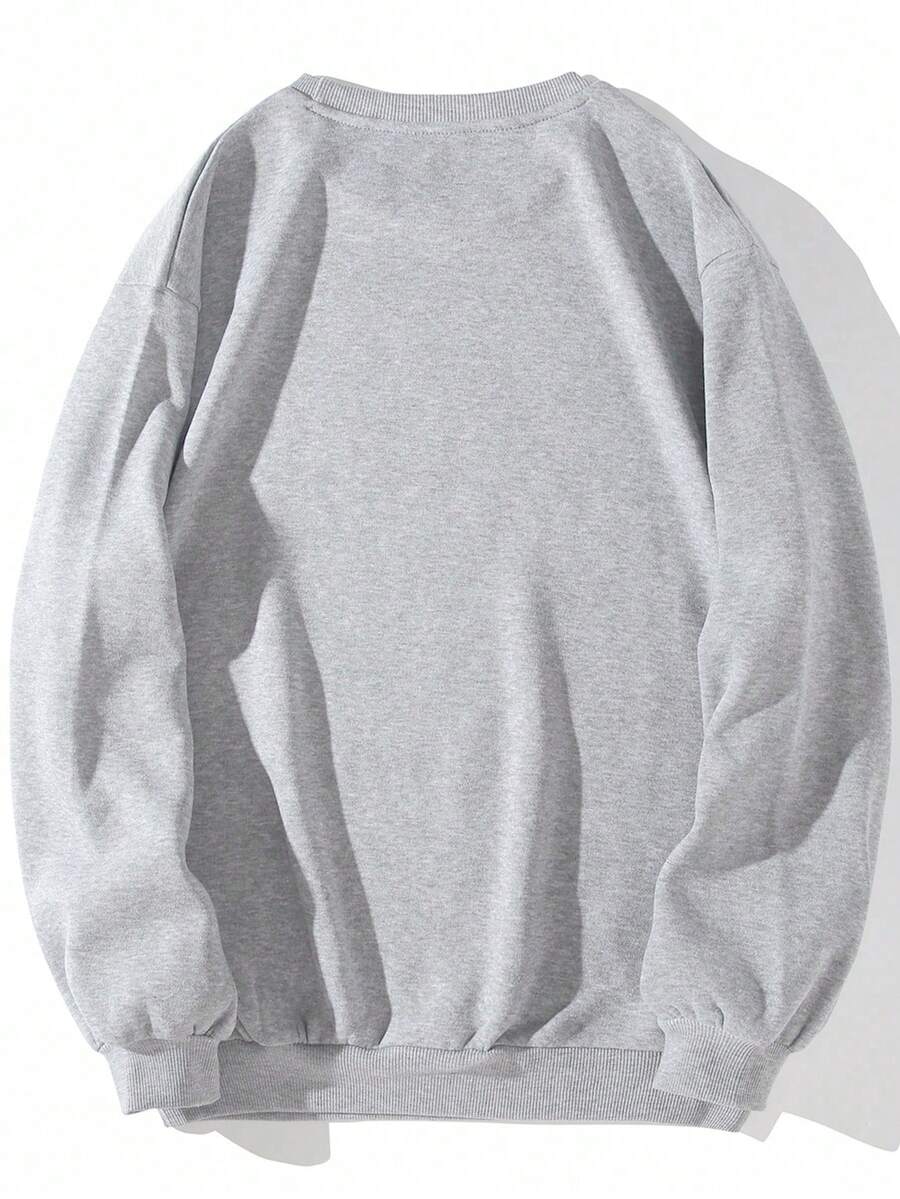 Men's Casual Versatile Printed Element Crew Neck Sweatshirt