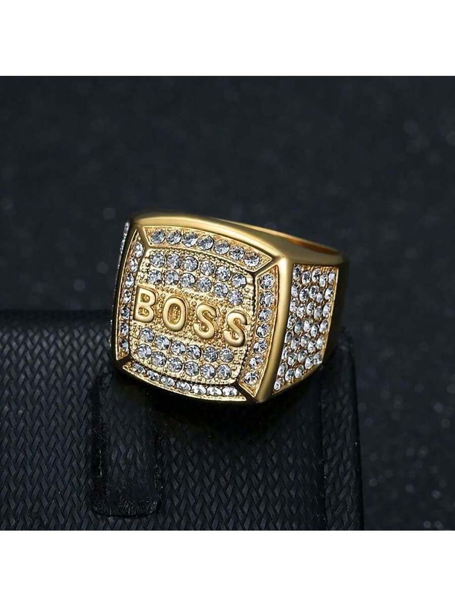 Psivika Gold Plated Bling Pinky Ring