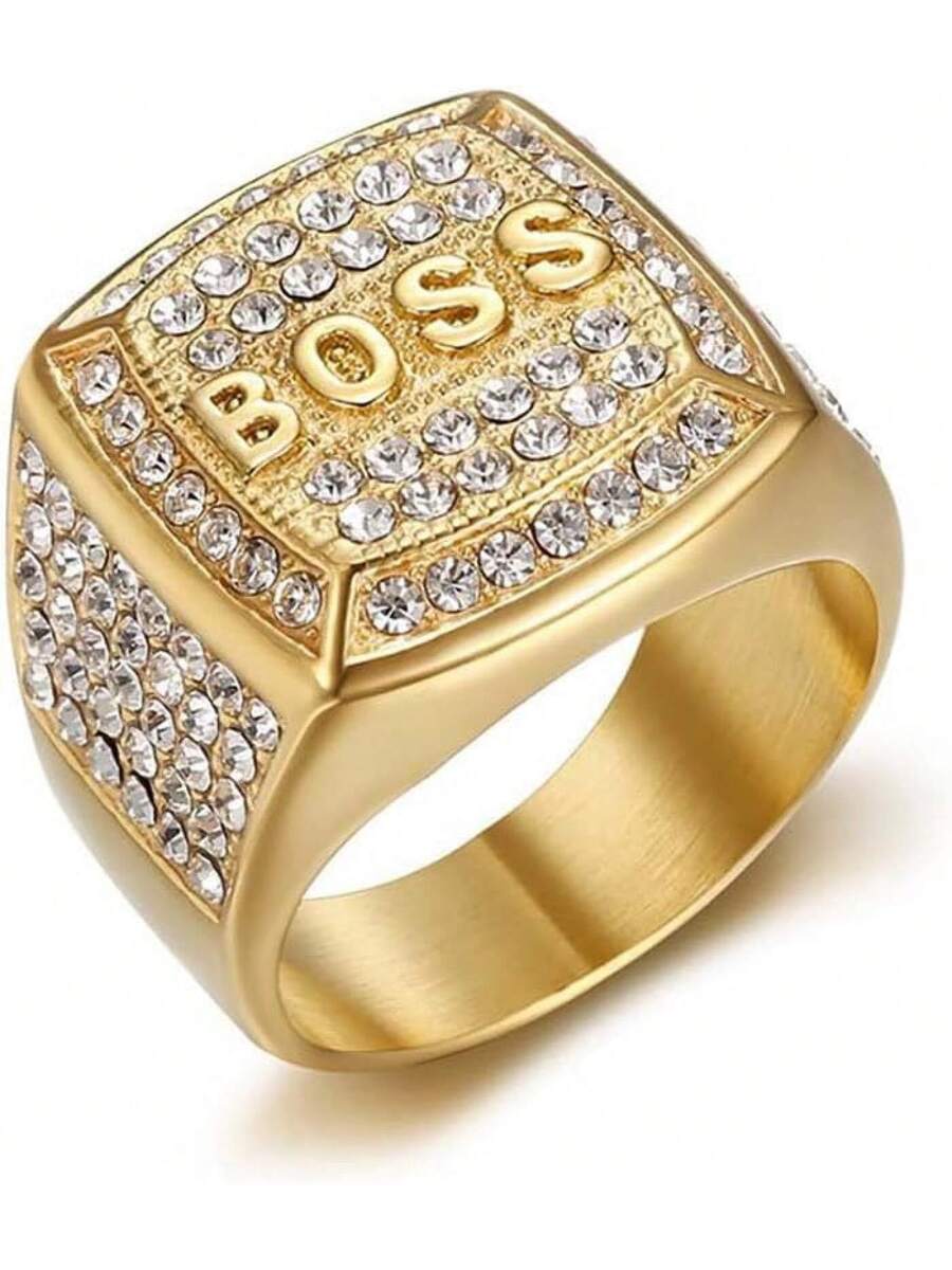 Psivika Gold Plated Bling Pinky Ring