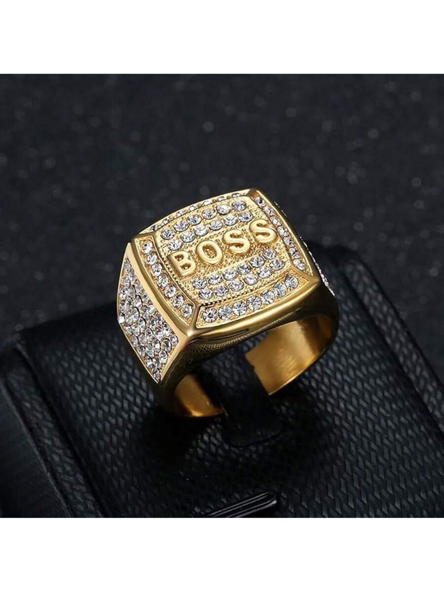 Psivika Gold Plated Bling Pinky Ring