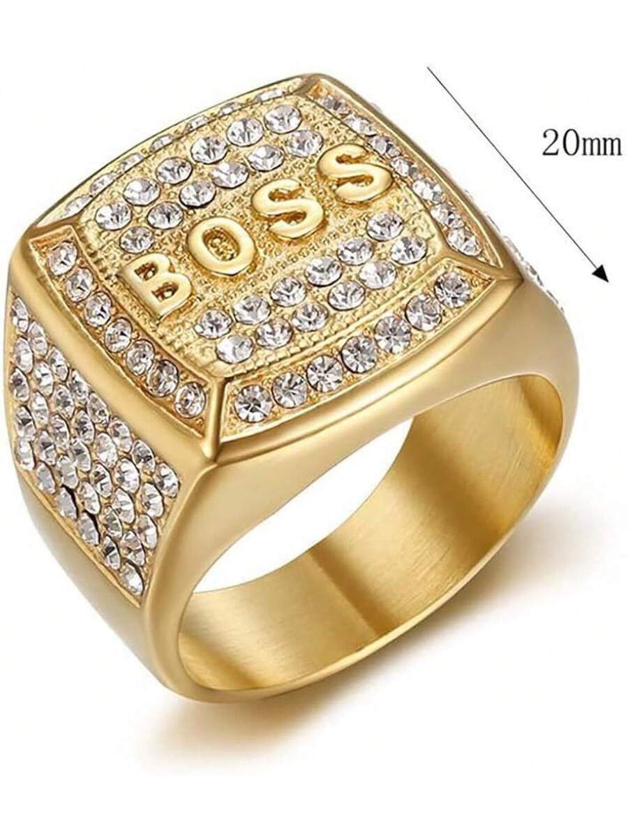 Psivika Gold Plated Bling Pinky Ring