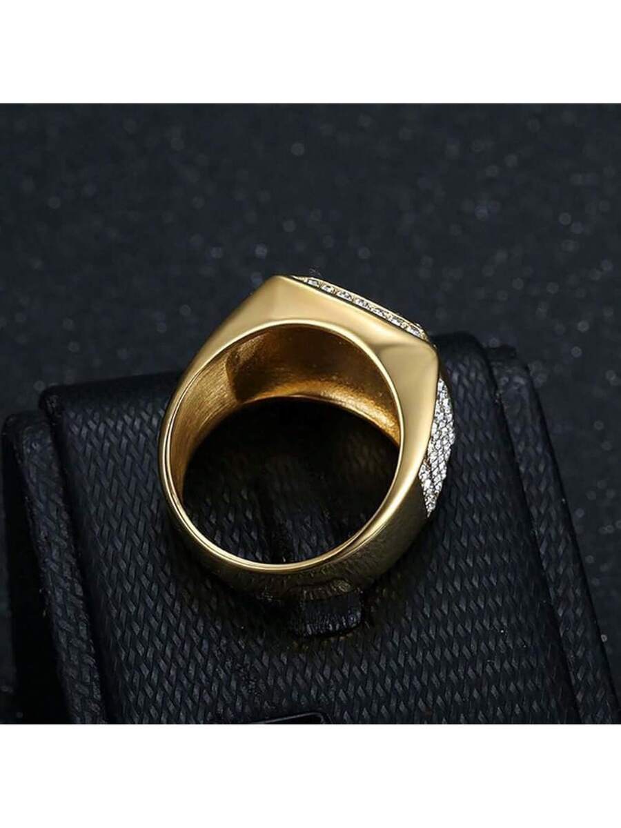 Psivika Gold Plated Bling Pinky Ring