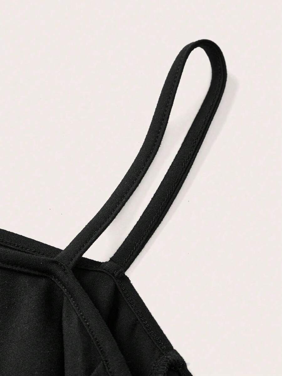 EMERY ROSE Plus Size Women's Casual Minimalist “God” Slogan Print Cami Tank Top