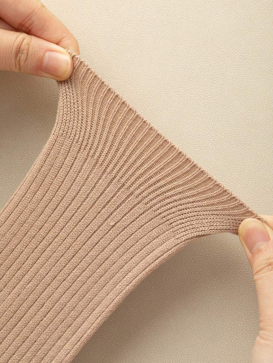 6 Pairs Women’s Plain Color Thigh-High Socks – Minimalist Japanese School Style