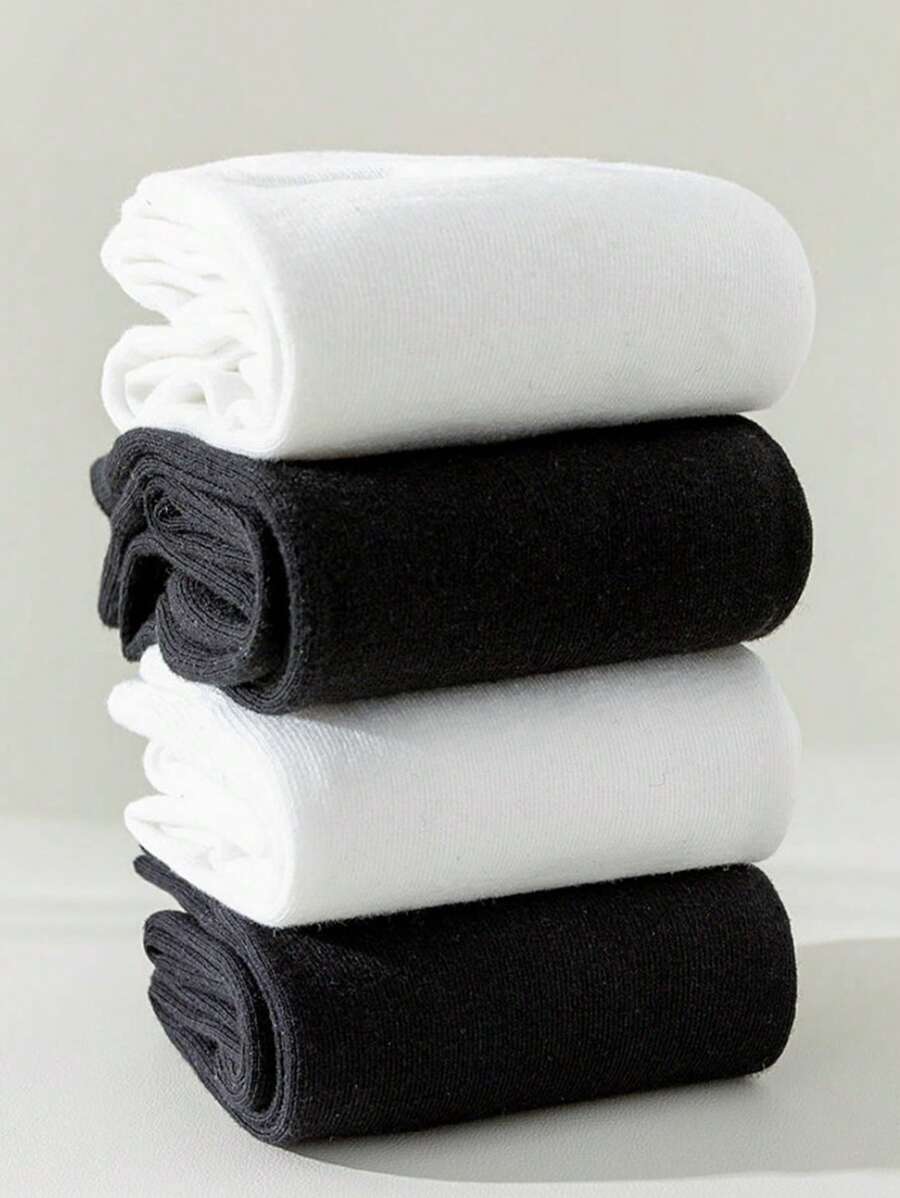 6 Pairs Women’s Plain Color Thigh-High Socks – Minimalist Japanese School Style