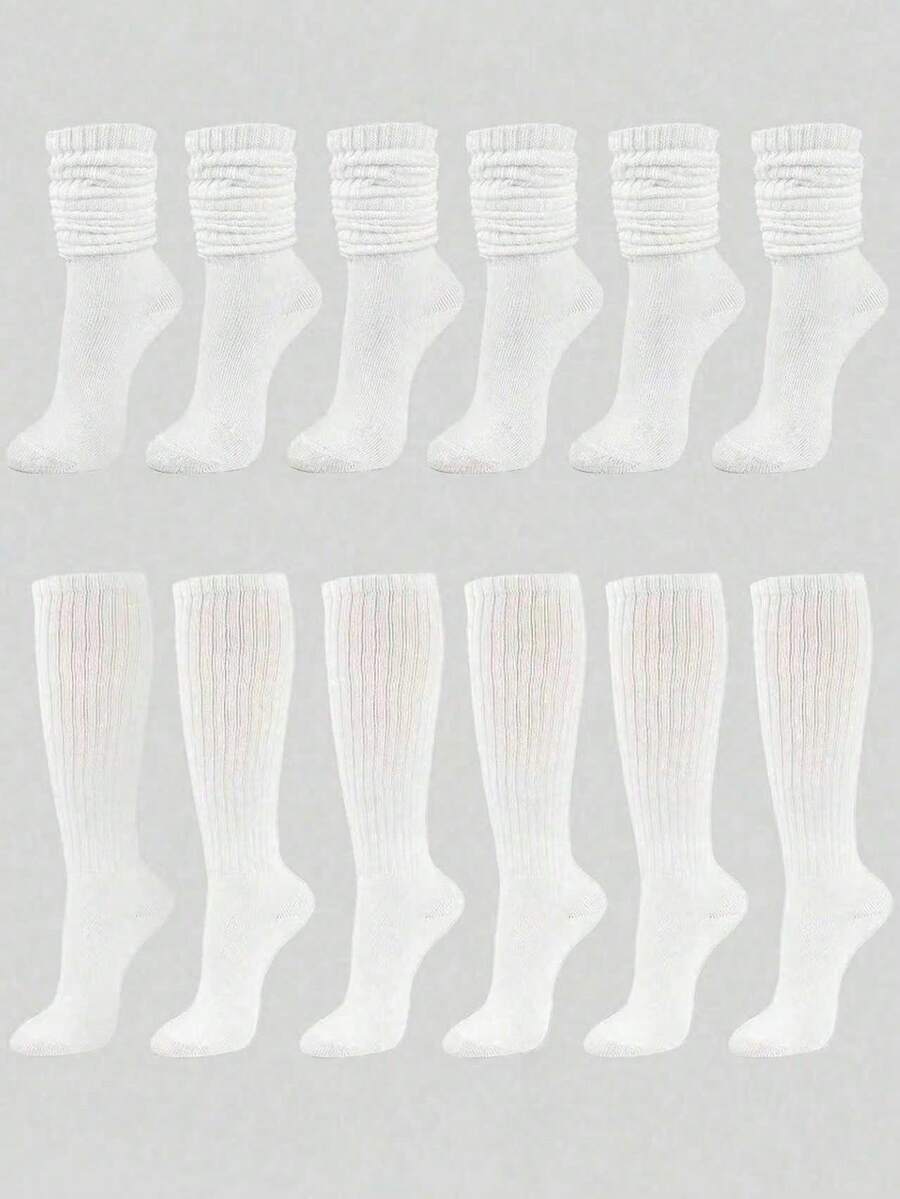 Women’s Slouch Knit Socks – Fall & Winter Crew Socks (1/3/6 Pairs)