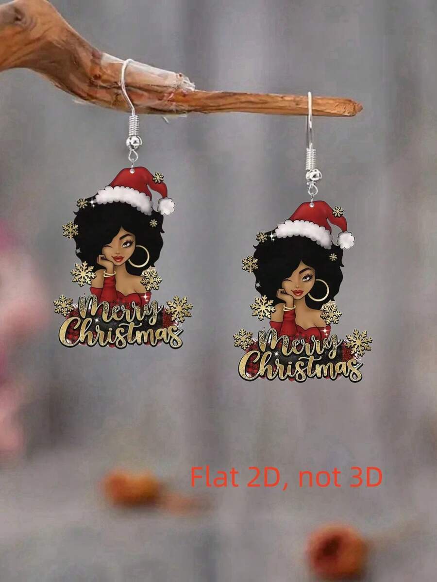 Elegant & Sexy Pendant Earrings – Acrylic Print Design ✨