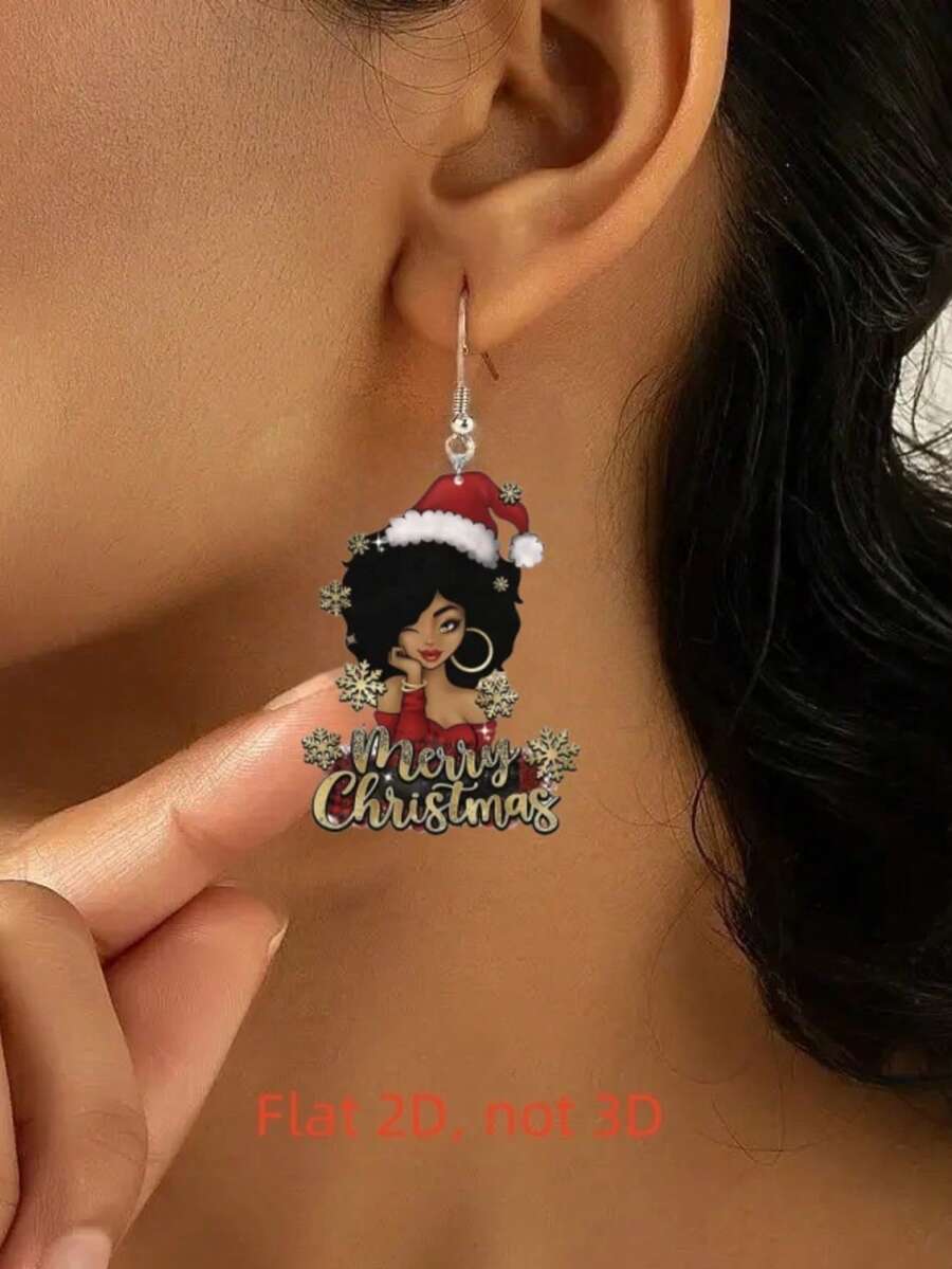 Elegant & Sexy Pendant Earrings – Acrylic Print Design ✨