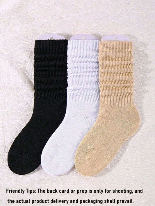 Women’s Slouch Knit Socks – Fall & Winter Crew Socks (1/3/6 Pairs)