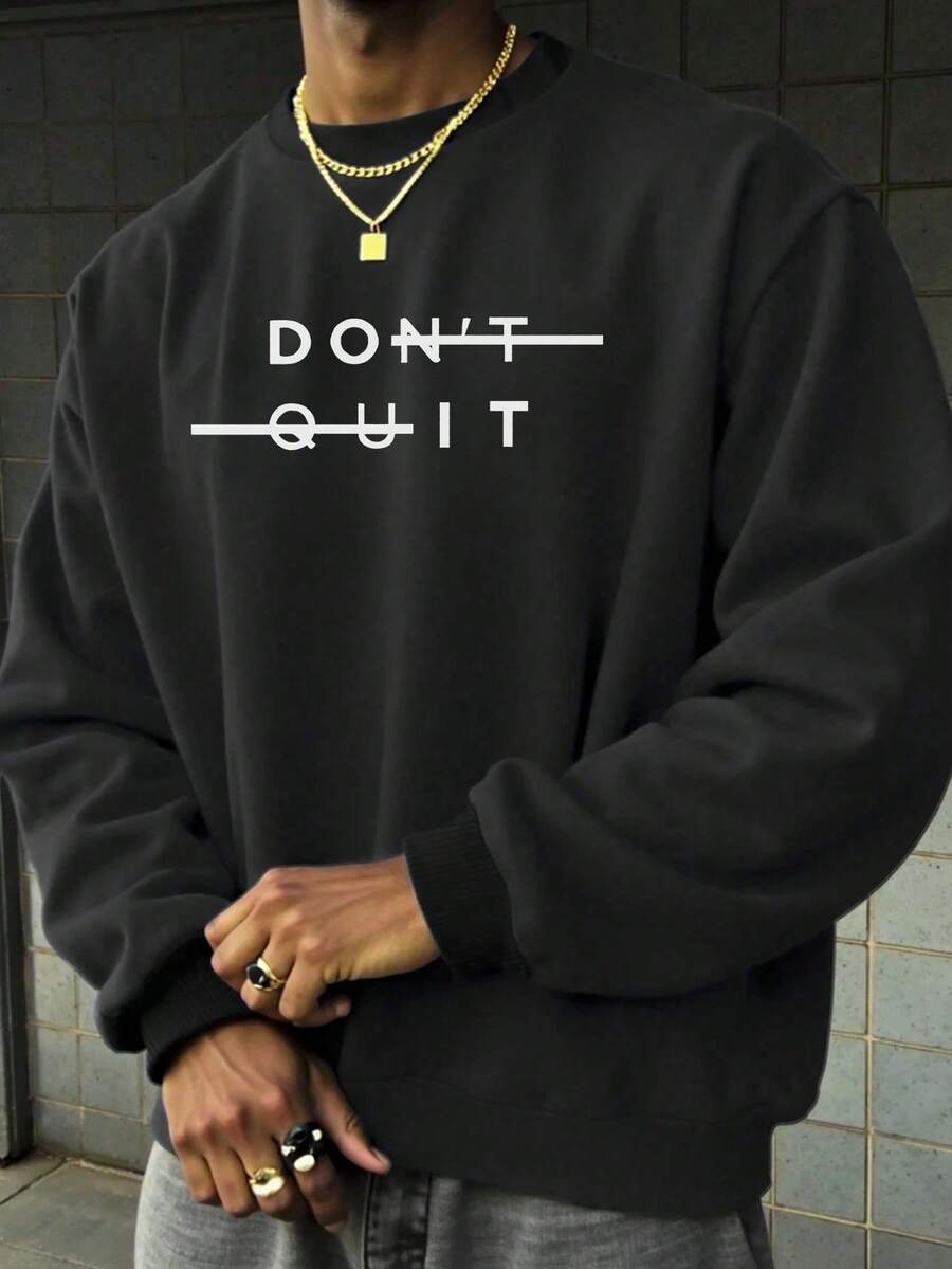 Men's Casual Versatile Printed Element Crew Neck Sweatshirt