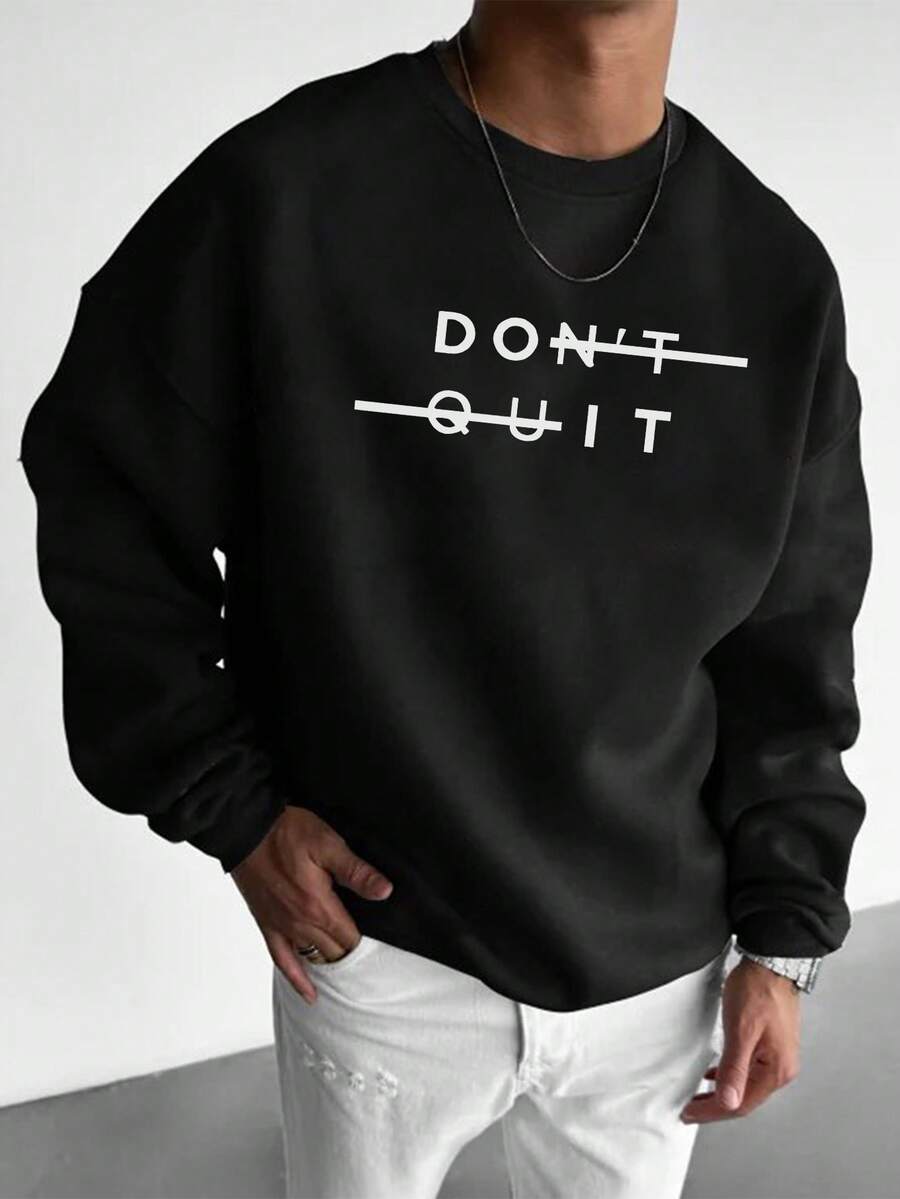 Men's Casual Versatile Printed Element Crew Neck Sweatshirt