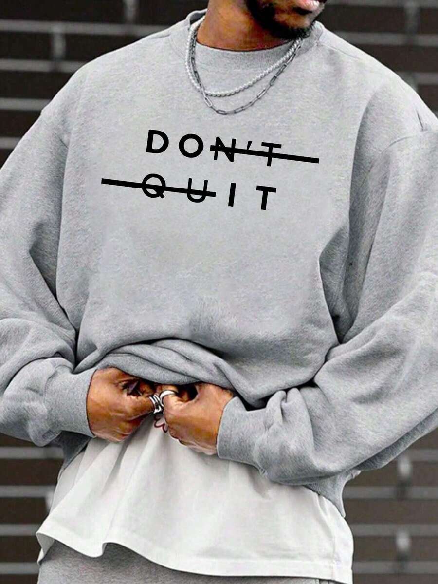 Men's Casual Versatile Printed Element Crew Neck Sweatshirt