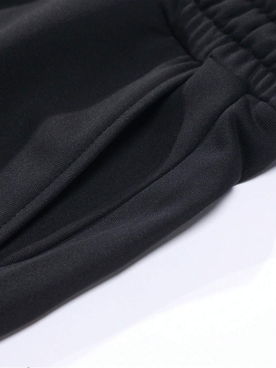 Men's Spring/Autumn Lightweight Personalized Letter Print Contrast Color Hoodie