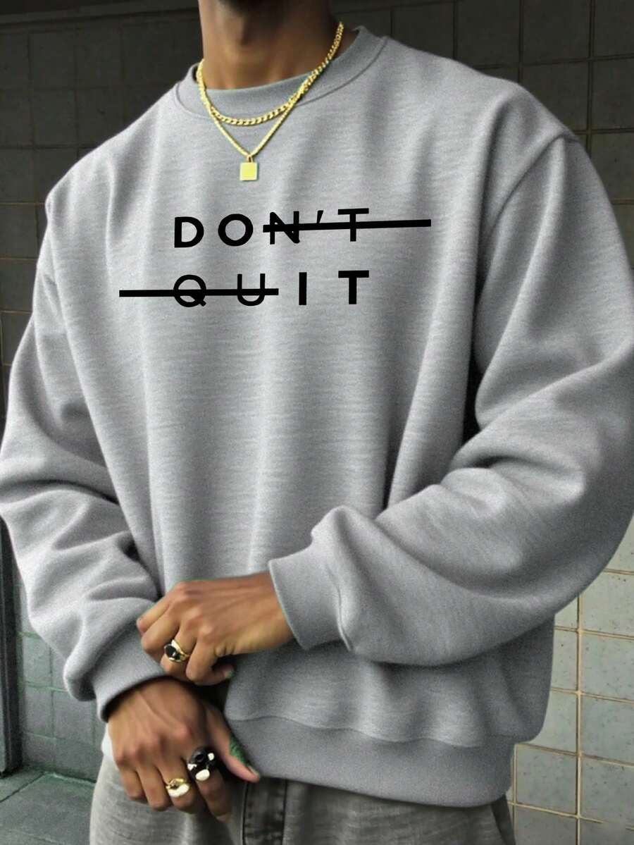 Men's Casual Versatile Printed Element Crew Neck Sweatshirt