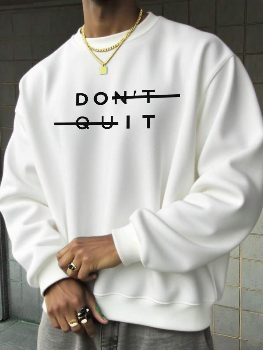 Men's Casual Versatile Printed Element Crew Neck Sweatshirt