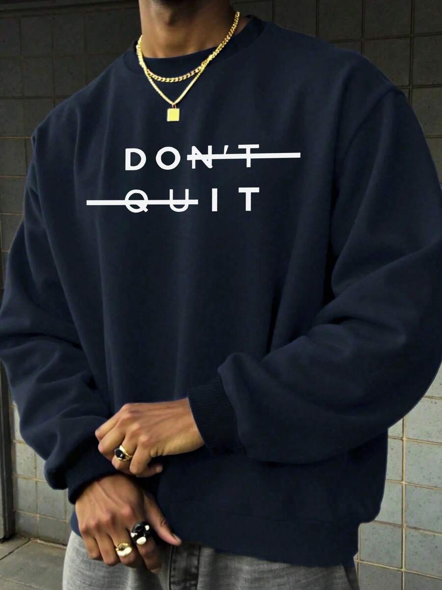 Men's Casual Versatile Printed Element Crew Neck Sweatshirt