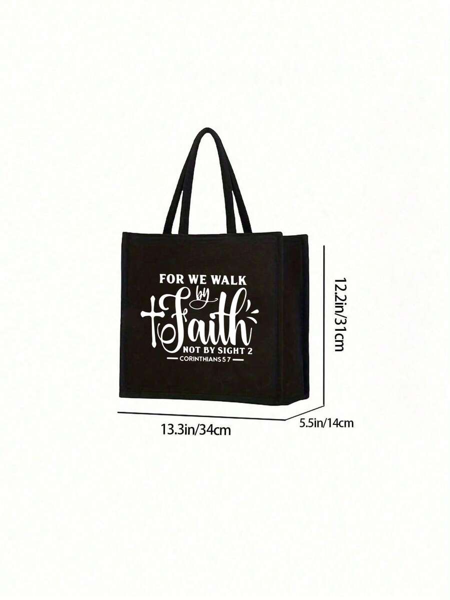 Tote Bag Set with Motivational Golden Letter Print