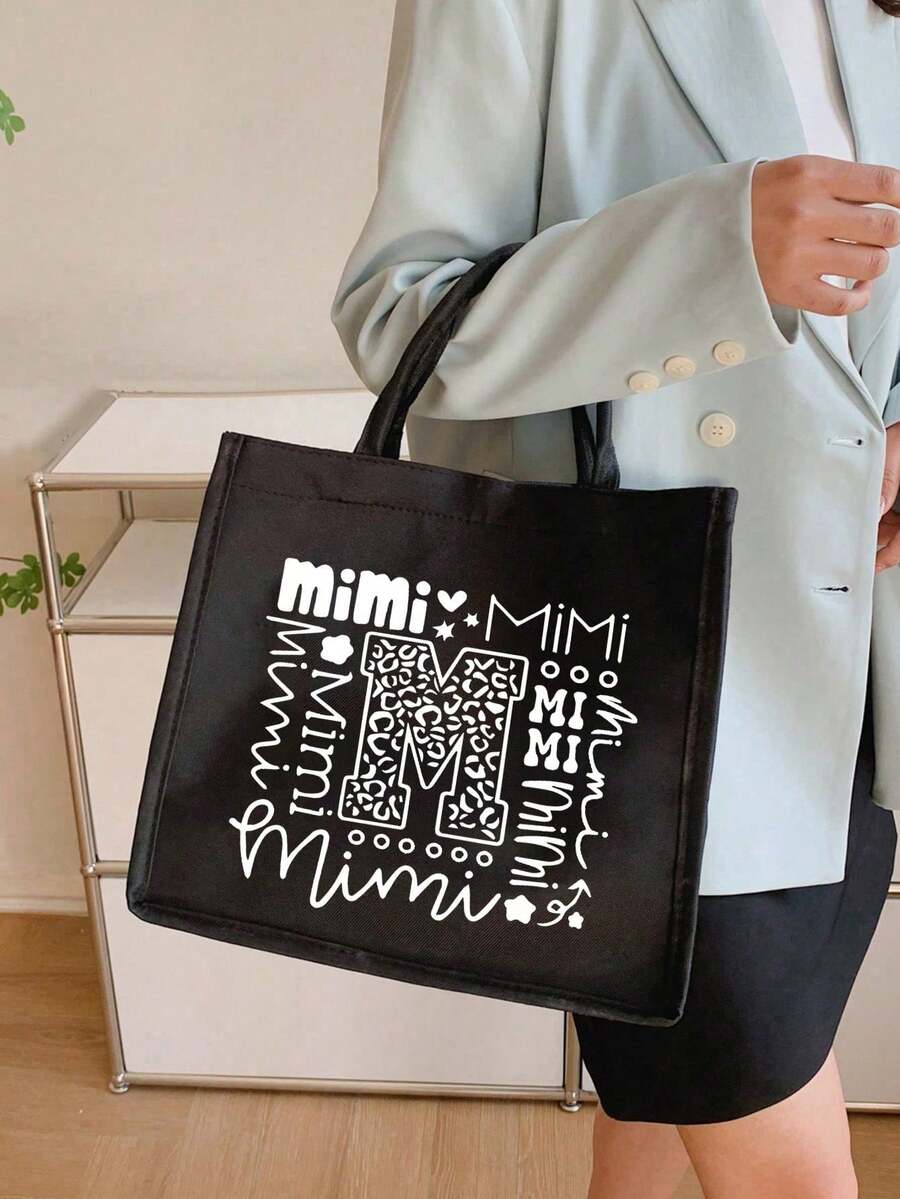 Tote Bag Set with Motivational Golden Letter Print