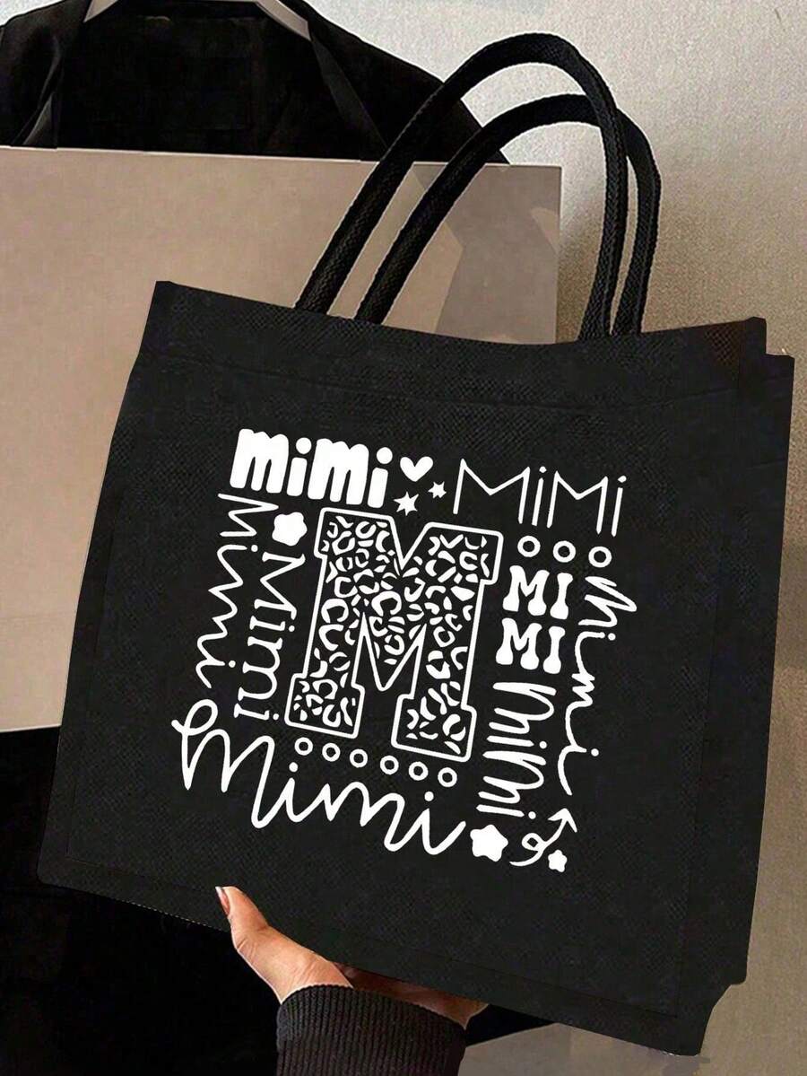 Tote Bag Set with Motivational Golden Letter Print