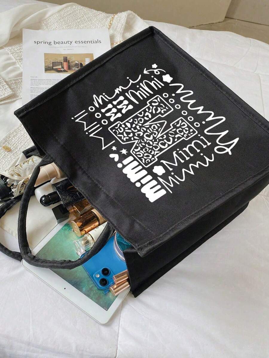 Tote Bag Set with Motivational Golden Letter Print